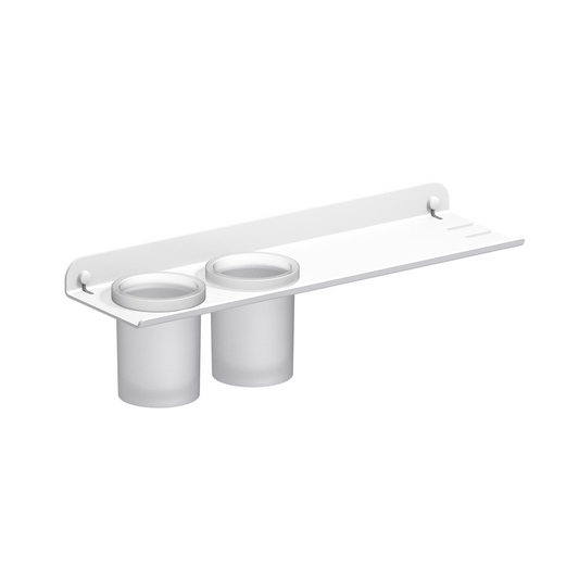 SONIA -QUICK SHELF 18" & 2 GLASSES WHITE