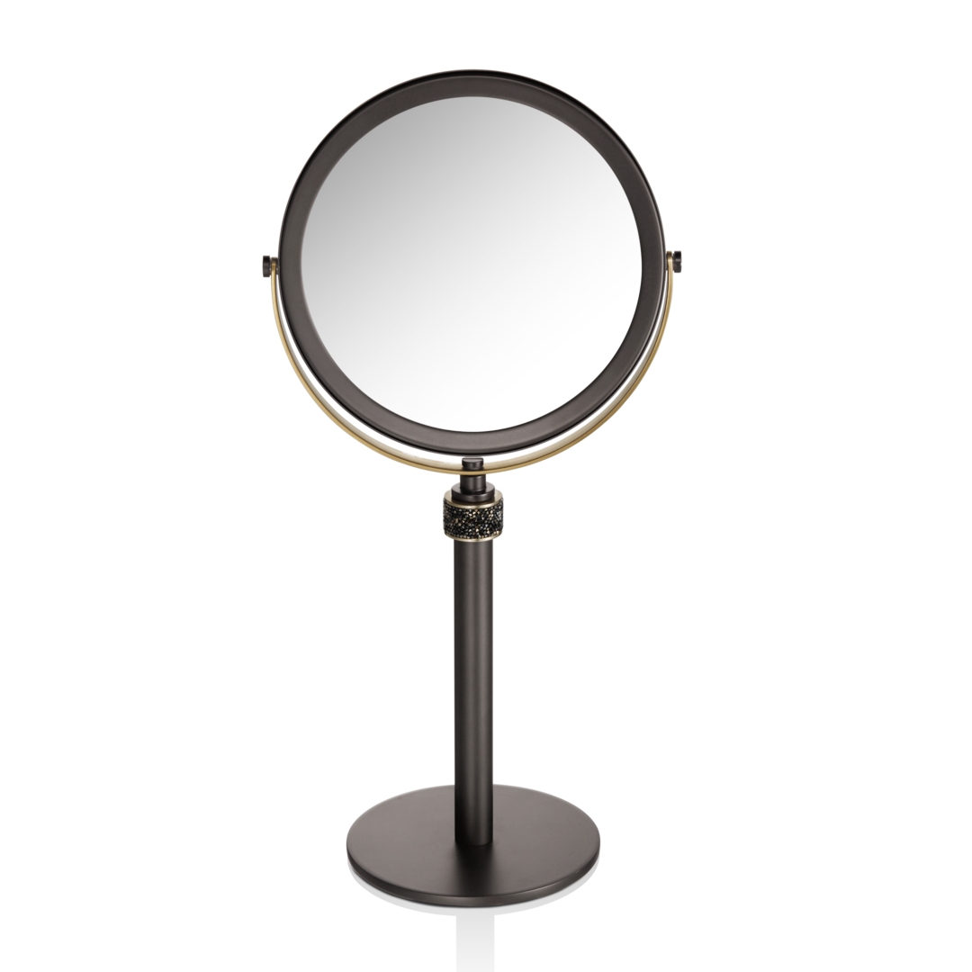 DW SP 13 5X Cosmetic mirror Dark Metal Matte / Gold Matte 24 Carat, 5x + 1x Magnification