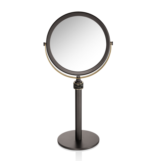 DW SP 13 5X Cosmetic mirror Dark Metal Matte / Gold Matte 24 Carat, 5x + 1x Magnification