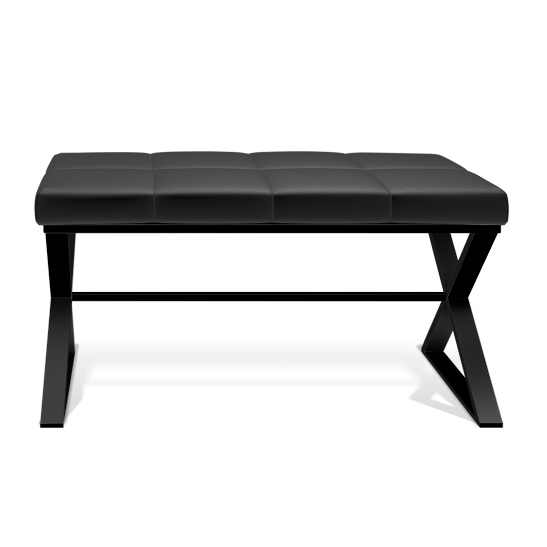 DW BENCH Bench - Black Matte Powder coated / Eco-Leather cushion Black