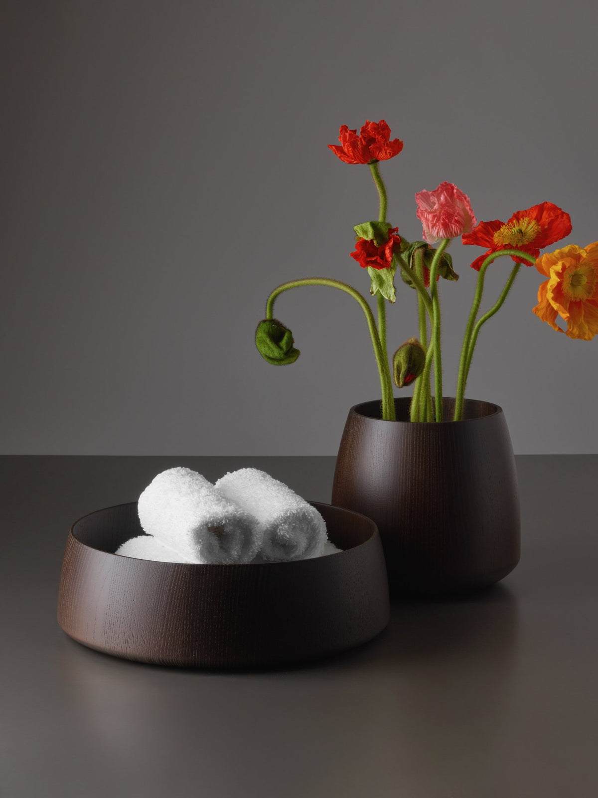 ONYO VASE with ceramic insert – Dark Ash