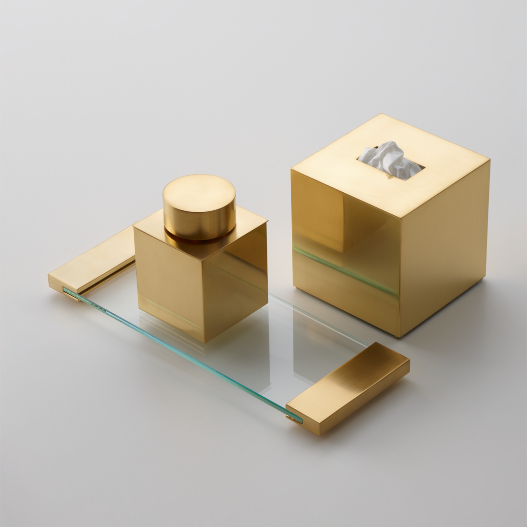 DW KB 83 Tissue box square - Gold Matte 24 Carat quadratisch