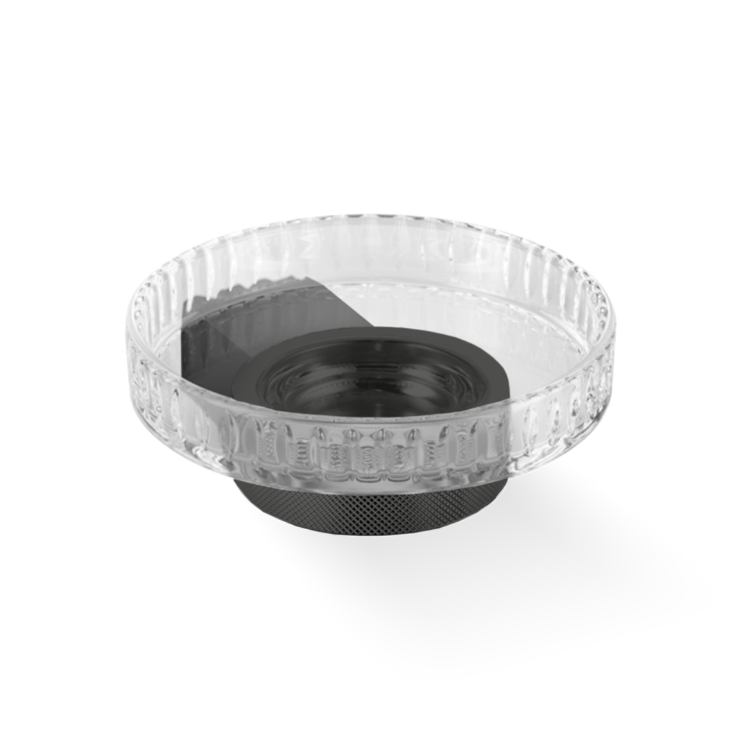 DW CLUB WSS Soap dish WM - Black Matte / Black Matte with soap dish made of KRISTALL - edged