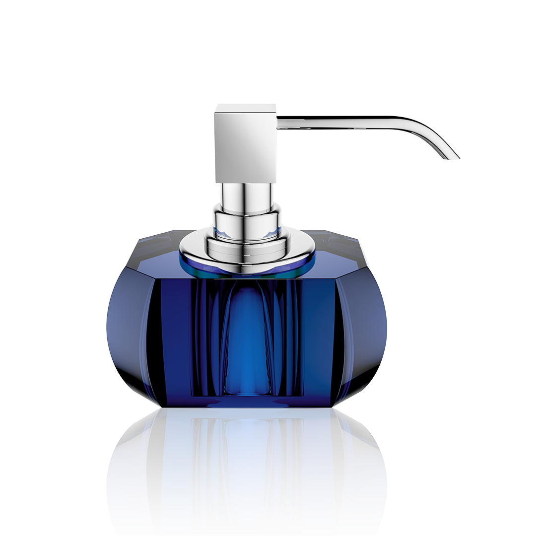 DW KR SSP KRISTALL Soap dispenser Capri Blue / Chrome