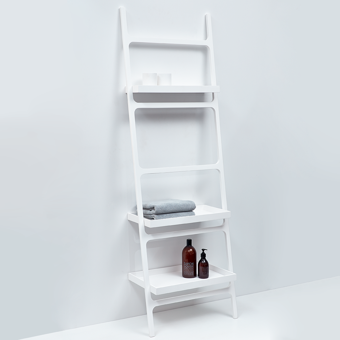 DW STONE HTLA Towel ladder - White Matte with 3 shelves