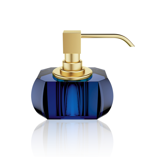 DW KR SSP KRISTALL Soap dispenser Capri Blue / Gold Matte 24 Carat