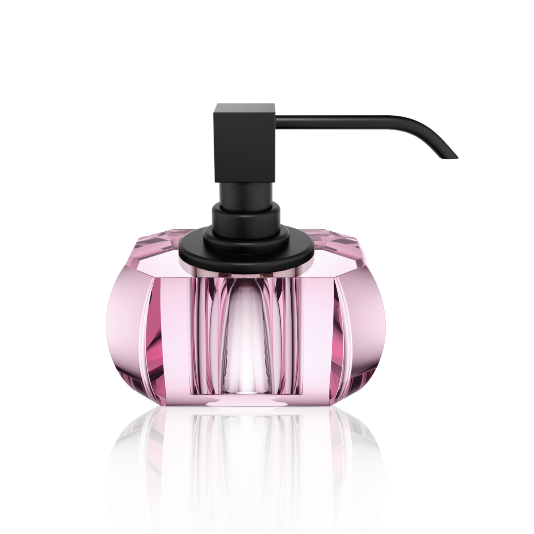 DW KR SSP KRISTALL Soap dispenser - Pink / Black Matte