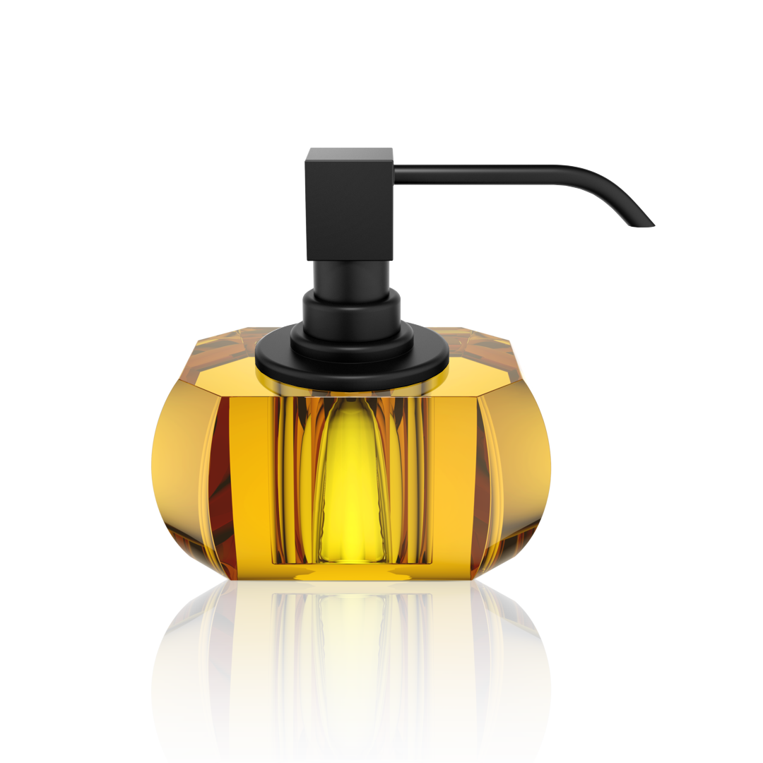 DW KR SSP KRISTALL Soap dispenser - Amber / Black Matte