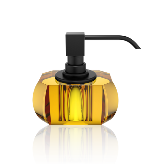 DW KR SSP KRISTALL Soap dispenser - Amber / Black Matte