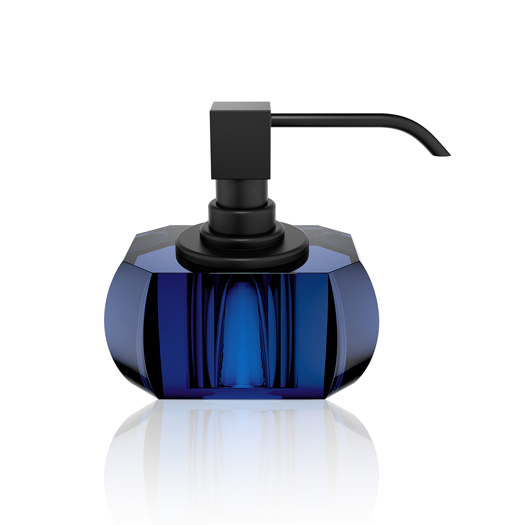 DW KR SSP KRISTALL Soap dispenser Capri Blue / Black Matte