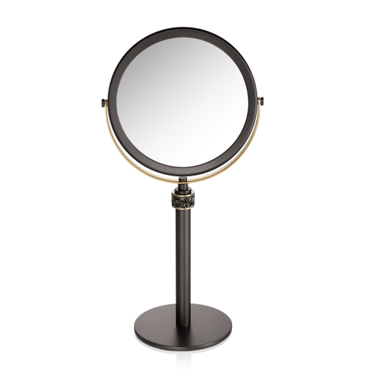 DW ROCKS SP 13 5X Cosmetic mirror - Dark Metal Matte / Gold Matte, 5x Magnification