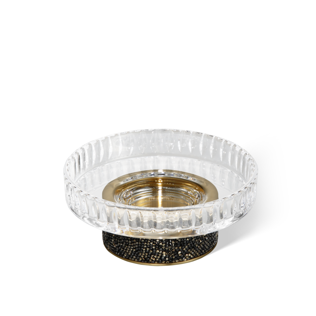 DW ROCKS STS Soap dish - Gold Matte 24 Carat - Dark Metal Matte with soap dish made of KRISTALL - ed