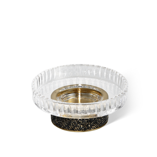 DW ROCKS STS Soap dish - Gold Matte 24 Carat - Dark Metal Matte with soap dish made of KRISTALL - ed