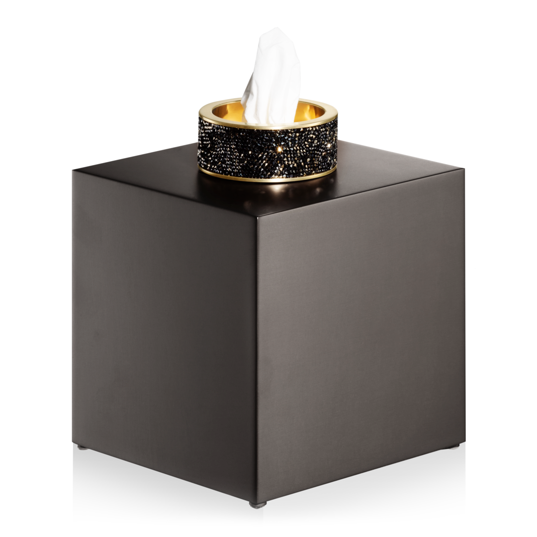 DW ROCKS KB Tissue box - Dark Metal Matte / Gold Matte