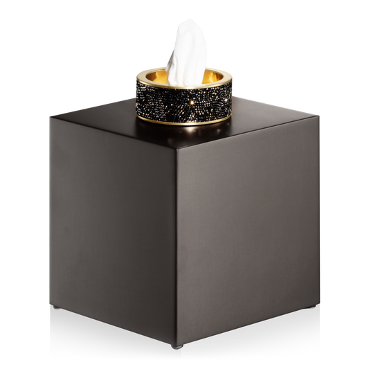 DW ROCKS KB Tissue box - Dark Metal Matte / Gold Matte