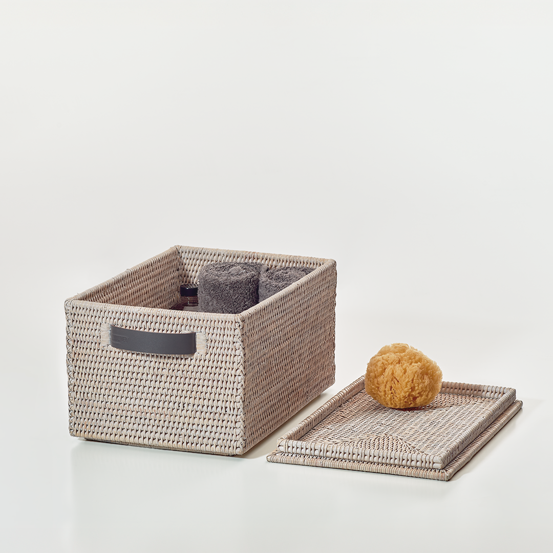DW BASKET BOX    Storage box with lid Rattan Light