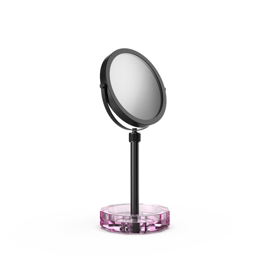 DW KR KSA KRISTALL Cosmetic mirror with Shelf Pink / Black Matte