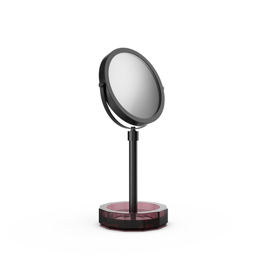 DW KR KSA  KRISTALL Cosmetic mirror with Shelf - Burgundy / Black Matte