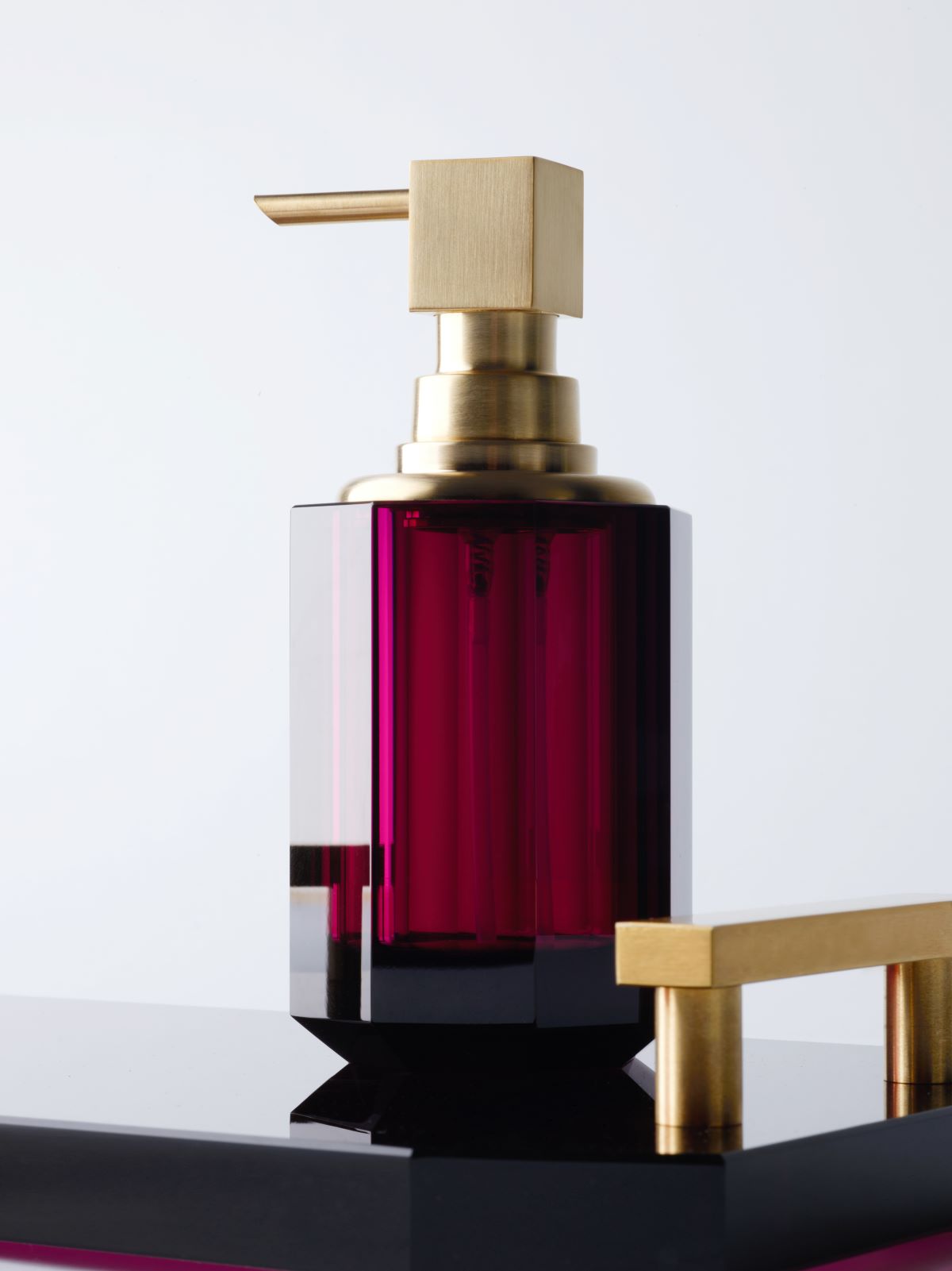 DW KR SSP 2 KRISTALL Soap dispenser - Burgundy / Gold Matte 24 Carat