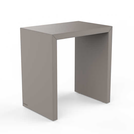 DW BROWNIE SIDE Table and Stool - Taupe Vegan Leather