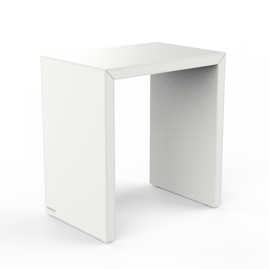 DW BROWNIE SIDE Table and Stool - White Vegan Leather