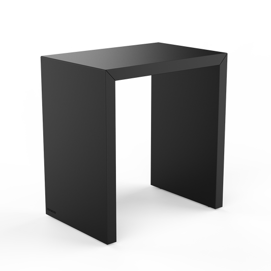 DW BROWNIE SIDE Table and Stool - Black Vegan Leather