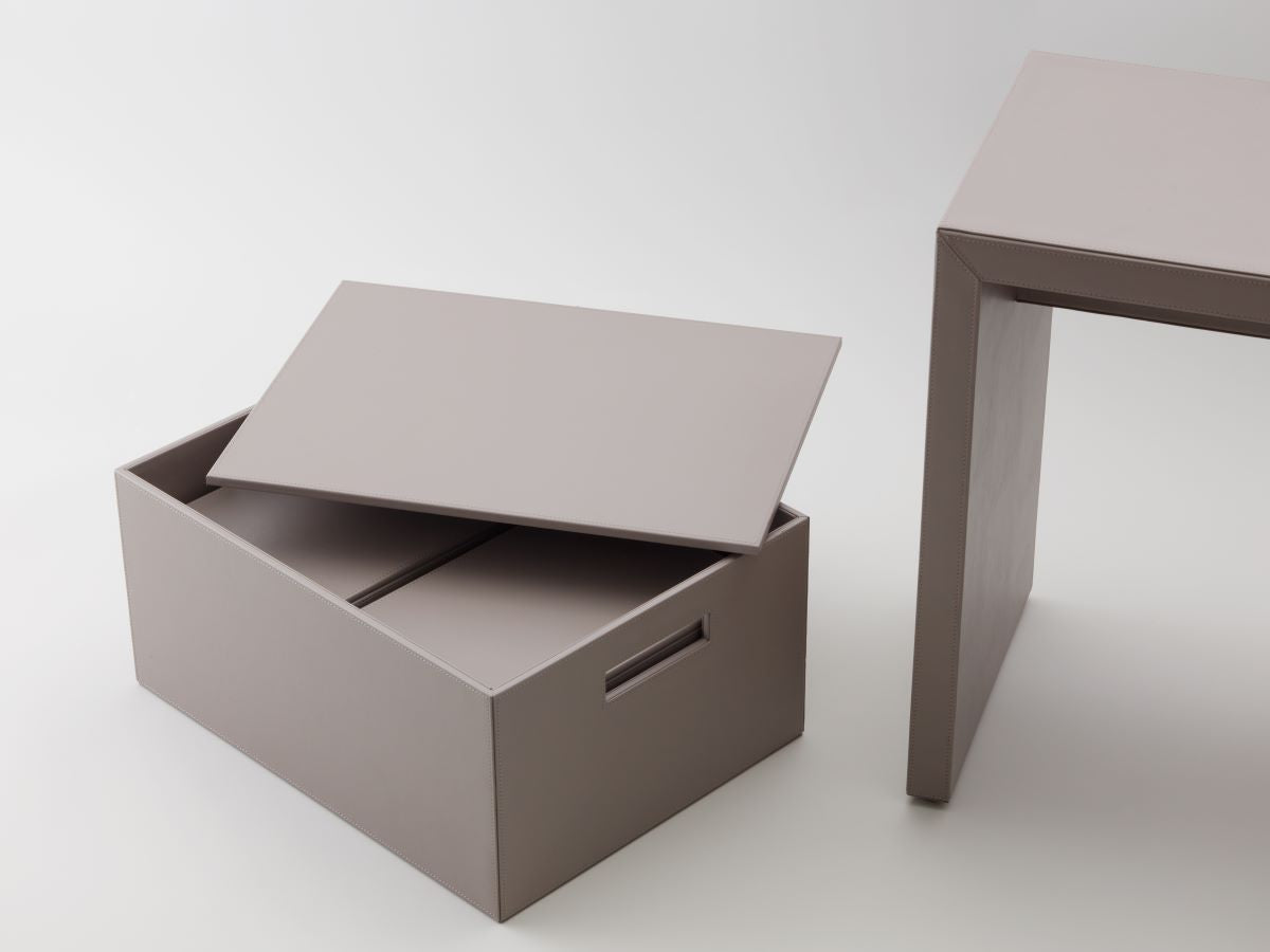 DW BROWNIE 3BOX Set of 3 Storage Boxes Vegan Leather - Taupe