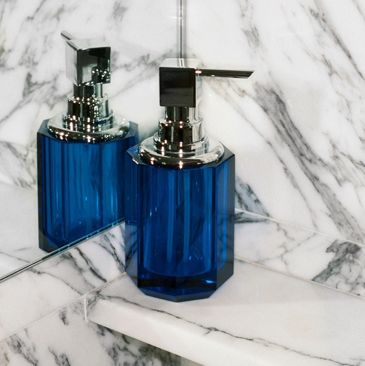 DW  KR SSP 2  KRISTALL Soap dispenser Capri Blue / Chrome