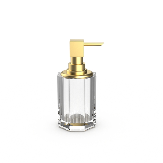 DW  KR SSP 2  KRISTALL Soap dispenser Crystal Clear / Gold Matte 24 Carat