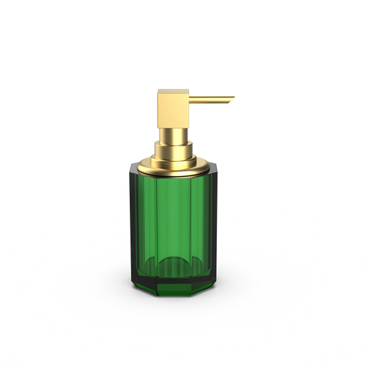 DW  KR SSP 2  KRISTALL Soap dispenser English Green / Gold Matte 24 Carat