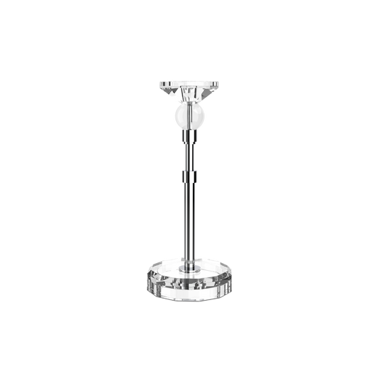 DW  KR HIGHLIGHT KRISTALL Candle Holder - Crystal Clear/Chrome