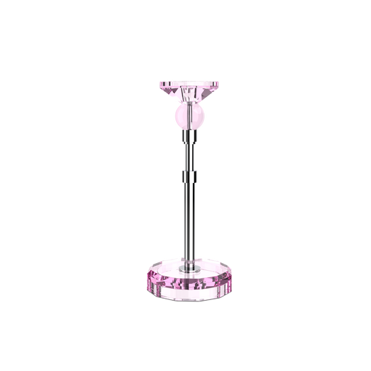 DW  KR HIGHLIGHT KRISTALL Candle Holder - Pink/Chrome