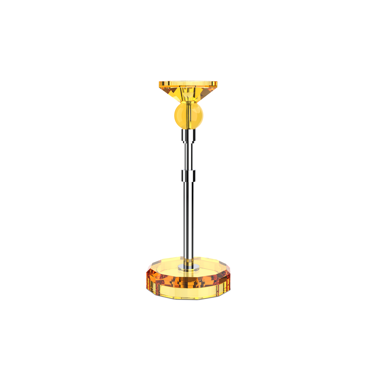 DW  KR HIGHLIGHT KRISTALL Candle Holder - Amber/Chrome