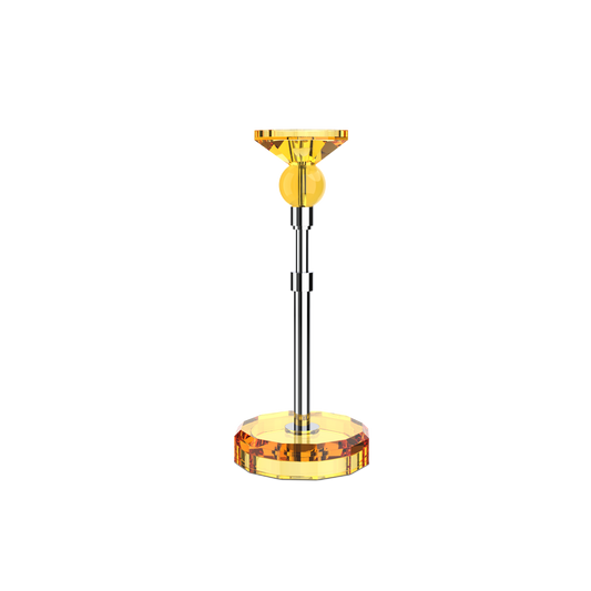 DW  KR HIGHLIGHT KRISTALL Candle Holder - Amber/Chrome