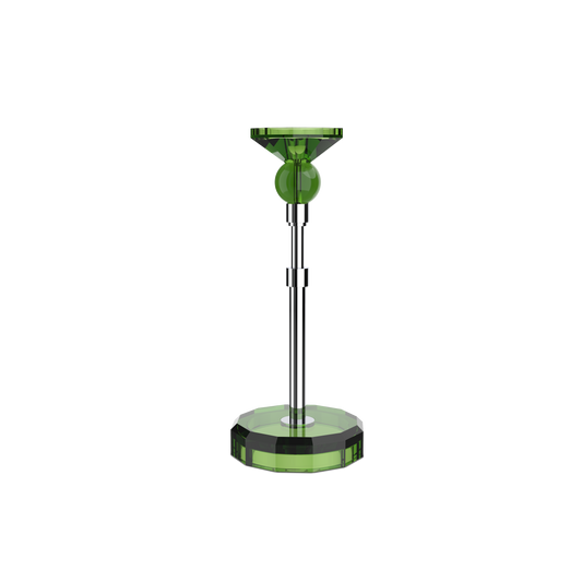 DW  KR HIGHLIGHT KRISTALL Candle Holder - English Green/Chrome