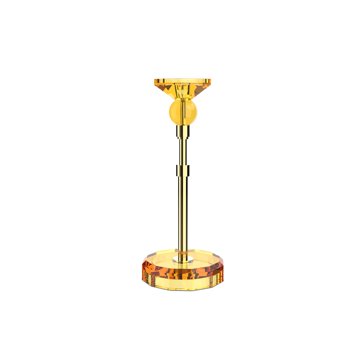 DW  KR HIGHLIGHT KRISTALL Candle Holder - Amber/Gold 24 Carat