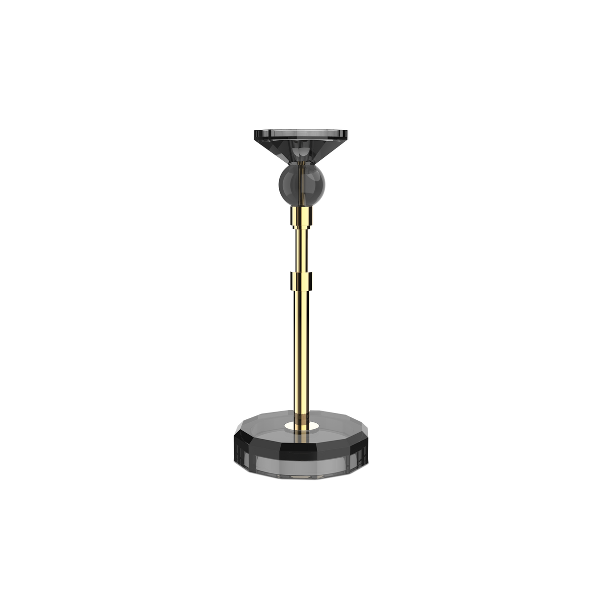 DW  KR HIGHLIGHT KRISTALL Candle Holder - Anthracite/Gold 24 Carat