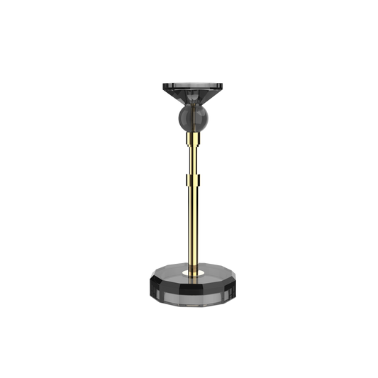 DW  KR HIGHLIGHT KRISTALL Candle Holder - Anthracite/Gold 24 Carat