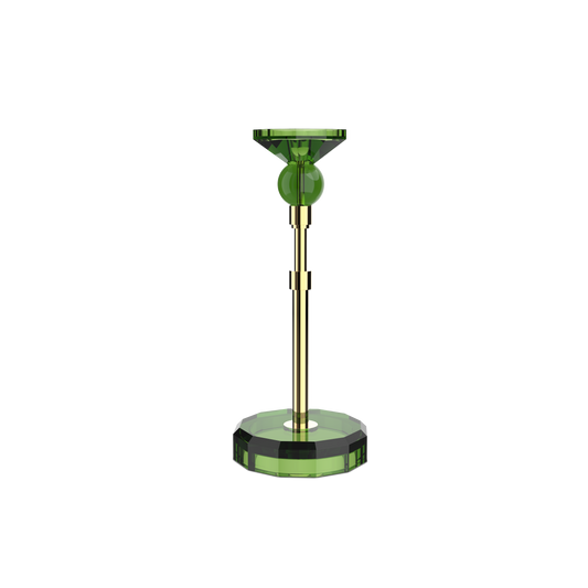 DW  KR HIGHLIGHT KRISTALL Candle Holder - English Green/Gold 24 Carat