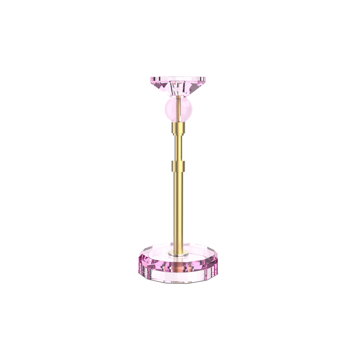 DW  KR HIGHLIGHT KRISTALL Candle Holder - Pink/Gold Matte 24 Carat