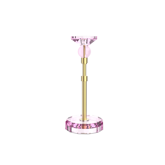 DW  KR HIGHLIGHT KRISTALL Candle Holder - Pink/Gold Matte 24 Carat