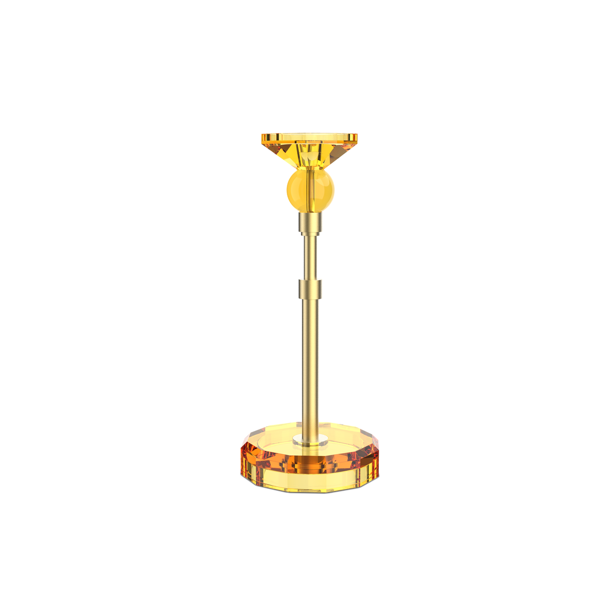 DW  KR HIGHLIGHT KRISTALL Candle Holder - Amber/Gold Matte 24 Carat