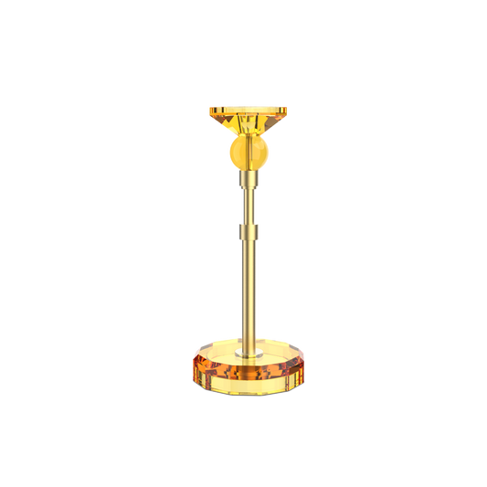 DW  KR HIGHLIGHT KRISTALL Candle Holder - Amber/Gold Matte 24 Carat