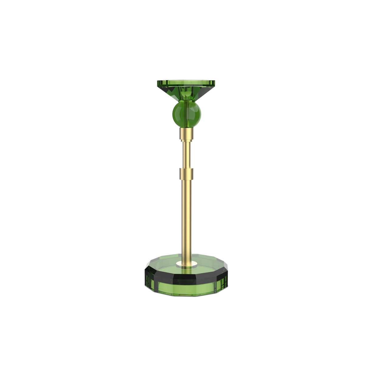 DW  KR HIGHLIGHT KRISTALL Candle Holder - English Green/Gold Matte 24 Carat