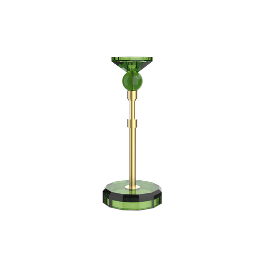 DW  KR HIGHLIGHT KRISTALL Candle Holder - English Green/Gold Matte 24 Carat