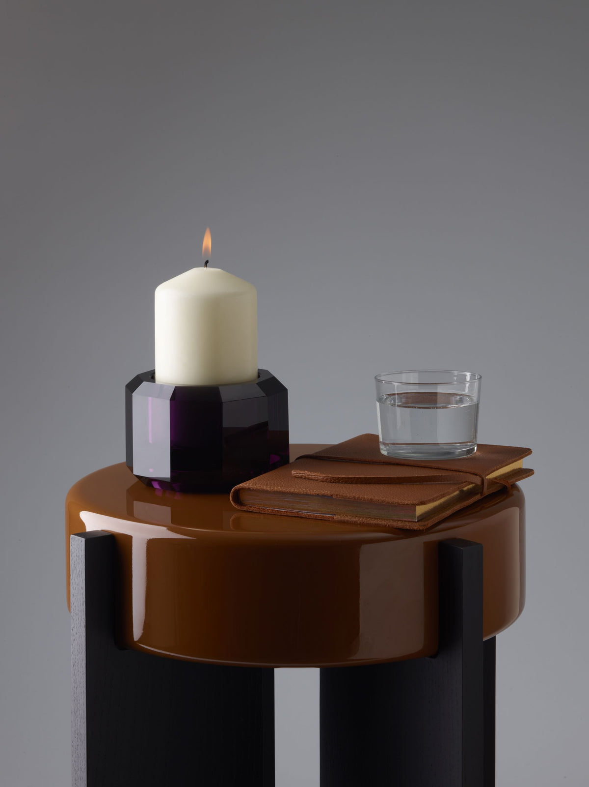 DW  KR KH KRISTALL Candle Holder Anthracite