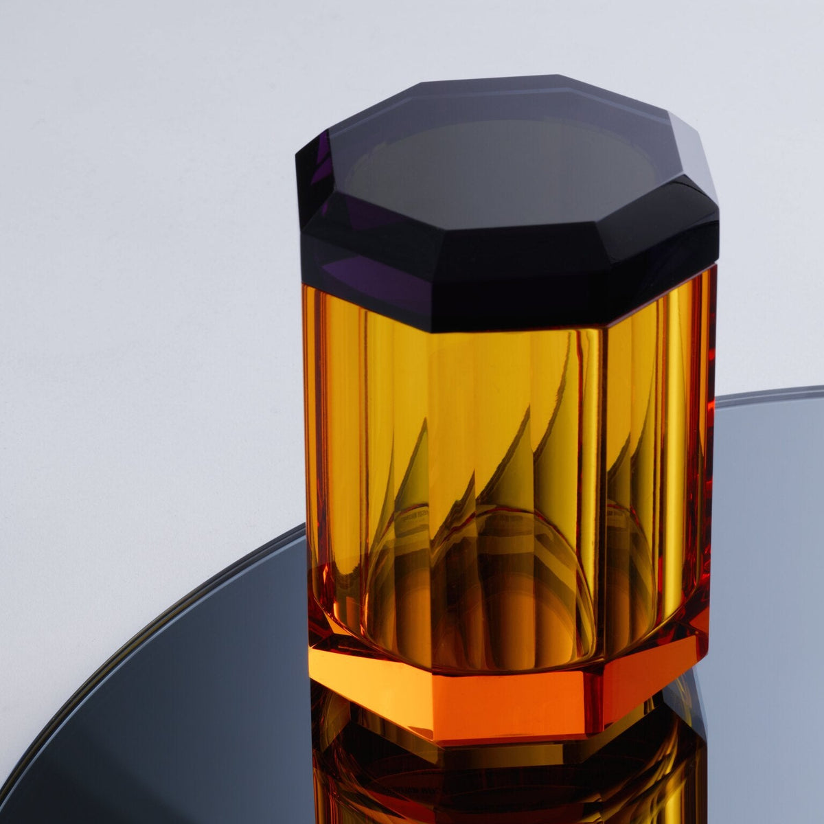 DW  KR BMD KRISTALL Multi-purpose box with lid  Amber / Anthracite