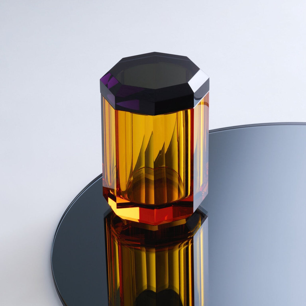 DW  KR BMD KRISTALL Multi-purpose box with lid  Amber / Anthracite