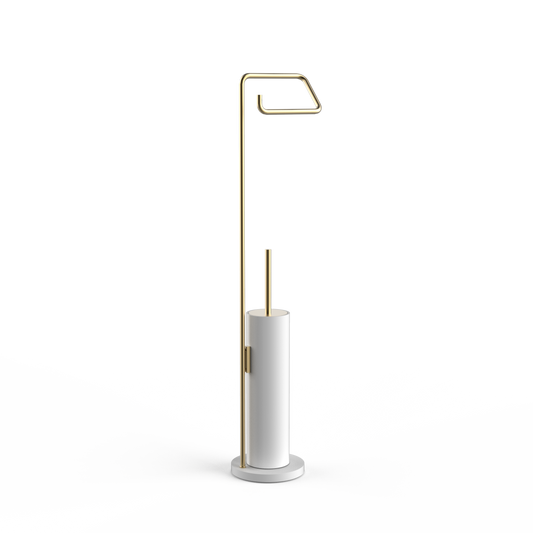 DW  STONE SBK Toilet brush set White Matte / Gold Matte PVD