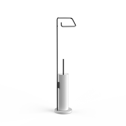 DW  STONE SBK Toilet brush set White Matte / Black Chrome PVD